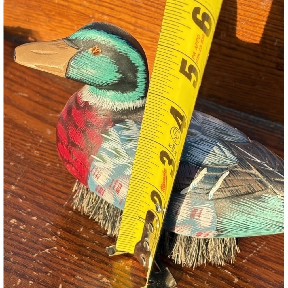 Vintage Hand Carved  Hand Painted Duck Lint Brush For Clothes Coats Shoes  New - Picture 7 of 7
